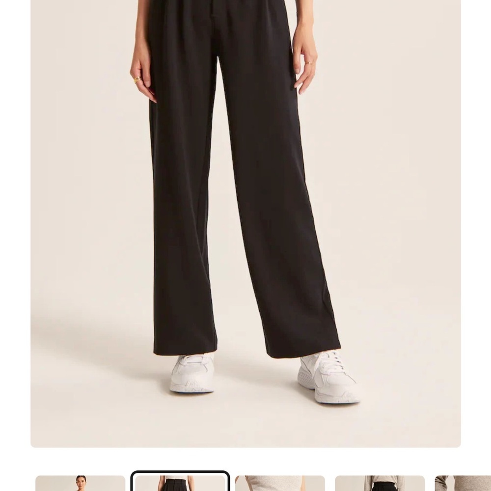 Daisy Grace- Black Wide Leg High-Waisted Trouser Pant - Picture 5 of 7